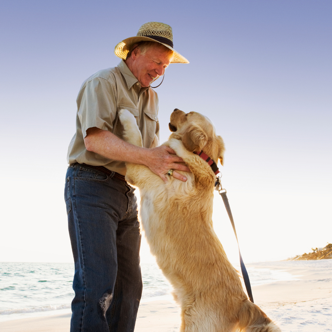 Opa mit Hund