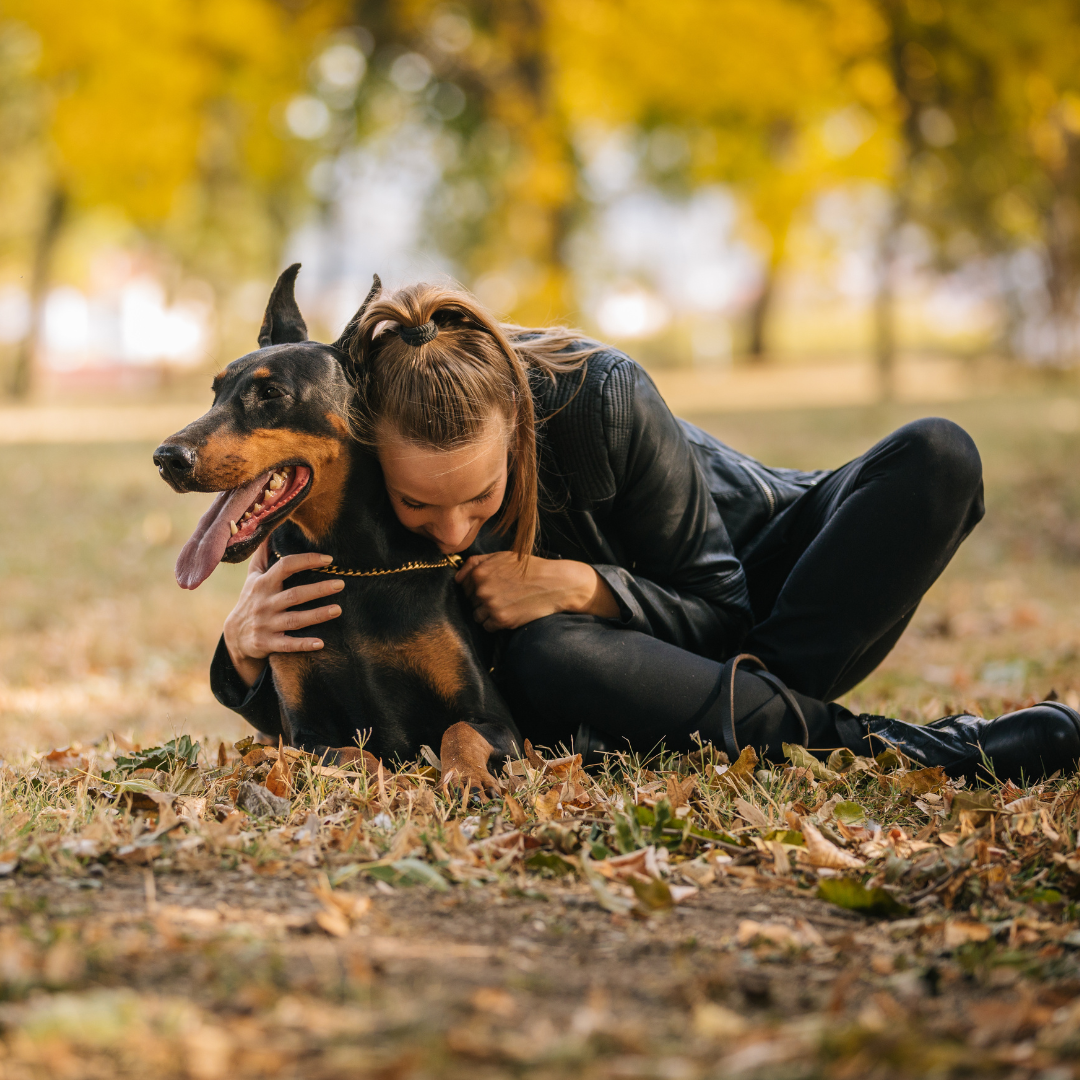 Frau mit Hund