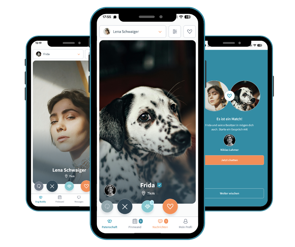 Dogsharing App Matching Screenshots